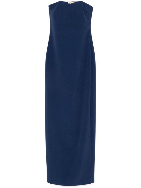 Sheath long dress in navy blue