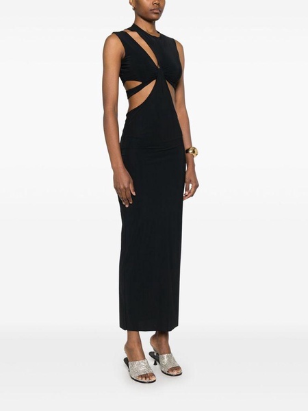 Long black dress 'Kylee' with cut-out detail