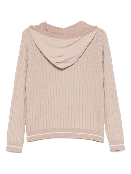 Striped beige sand-colored hoodie