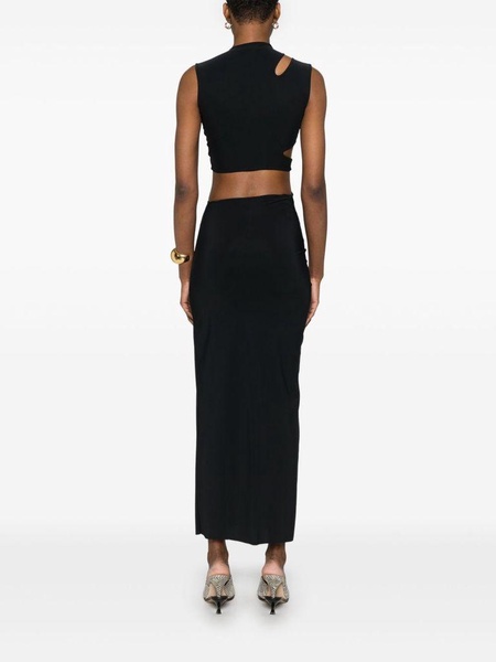 Long black dress 'Kylee' with cut-out detail