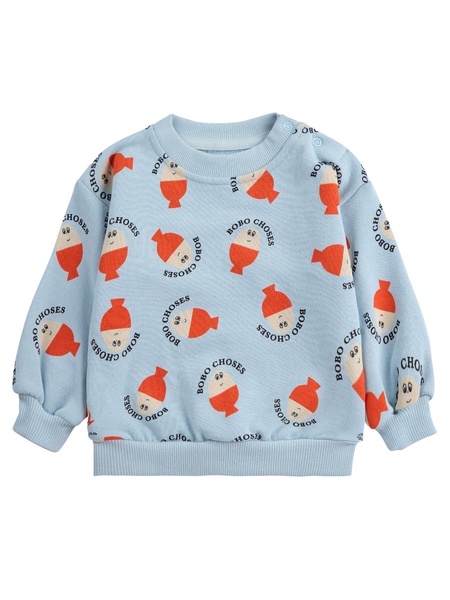 "MORNING EGG" SWEATSHIRT WITH ALL-OVER PRINT