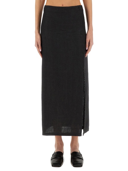 DELAVE LINEN SKIRT WITH SLIT
