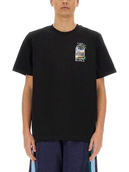 COTTON T-SHIRT WITH LA NIGHT PRINT