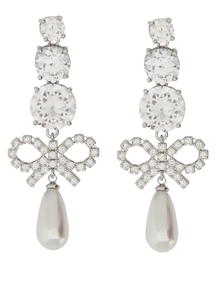 PEARL EARRINGS WITH CRYSTAL BOW