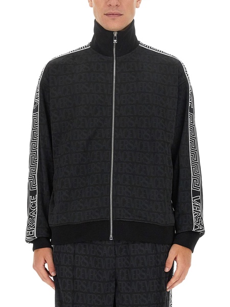 JACQUARD FABRIC SWEATSHIRT WITH ZIPPER