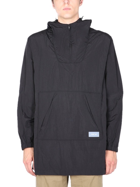 HOODED NYLON WINDBREAKER WITH LOGO