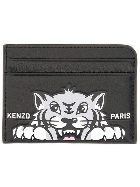 Kenzo Men Leather Card Case "Varsity"