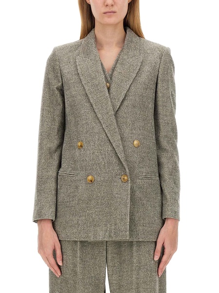 DOUBLE-BREASTED MELANGE JACKET
