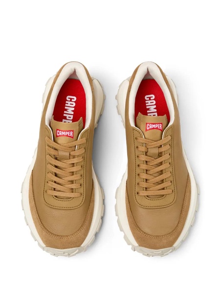 Brown leather and nubuck sneakers for women