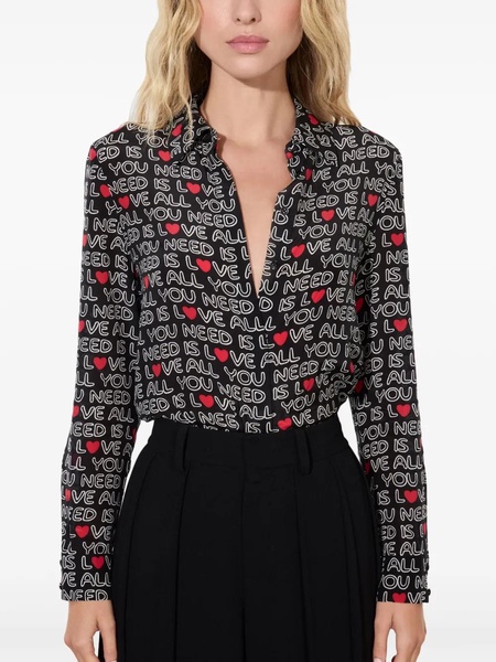 A+O X THE BEATLES WILLA PLACKET TOP