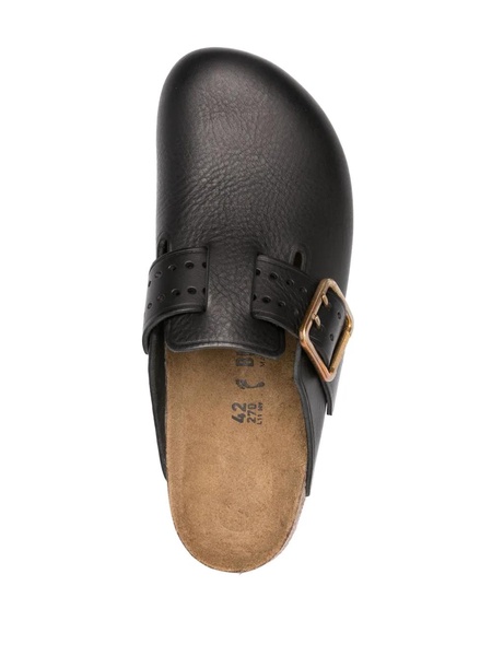 Birkenstock Boston Bold Black, Pull Up Leather Shoes