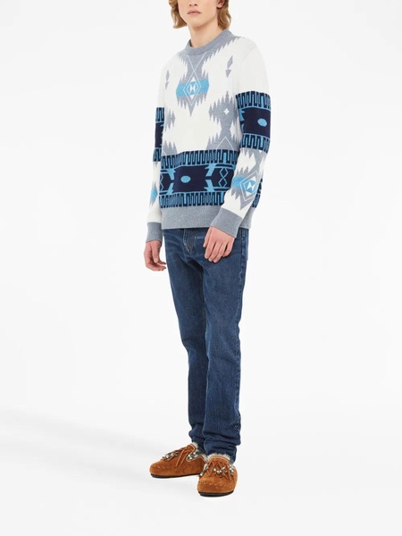 Icon jacquard virgin wool sweater