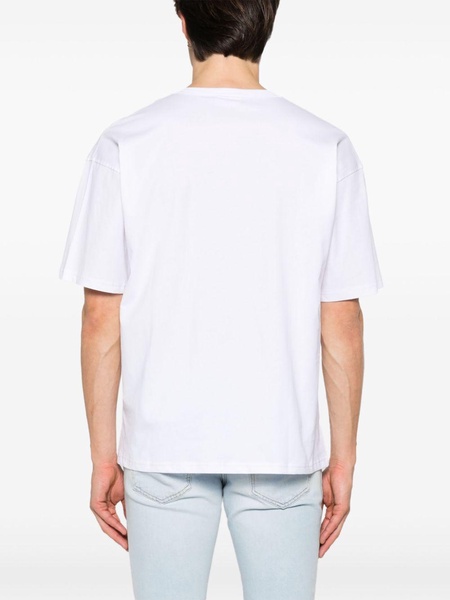 White cotton t-shirt with small logo print