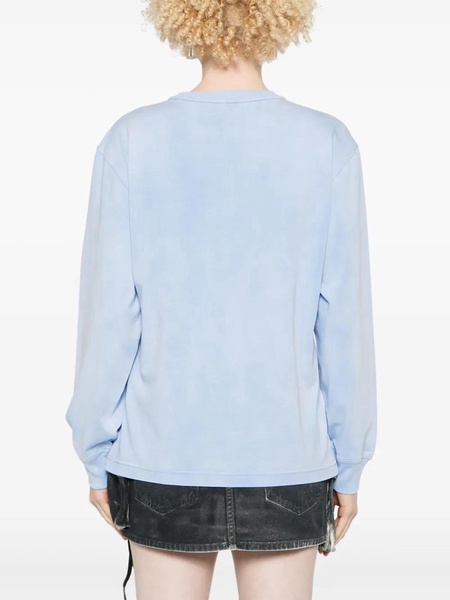 Alexander Wang Essential Jsy Ls T-Shirt W/ Puff Logo & Bound Neck Clothing