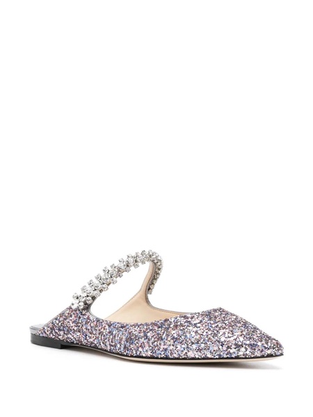 Bing embellished leather-trimmed mules