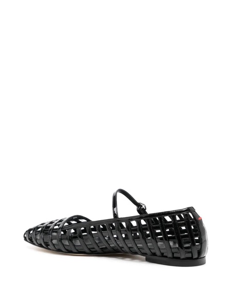 Uma caged patent leather flats