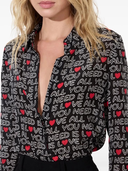 A+O X THE BEATLES WILLA PLACKET TOP