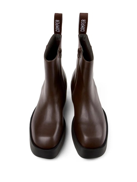 Brown leather boots for women
