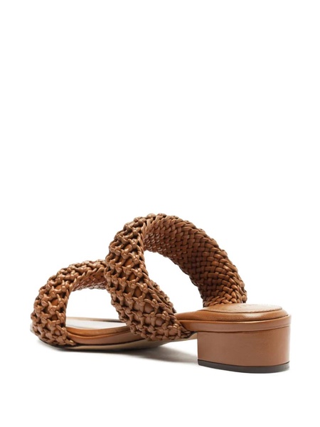 Lilla Leather Mesh Two-Band Sandals