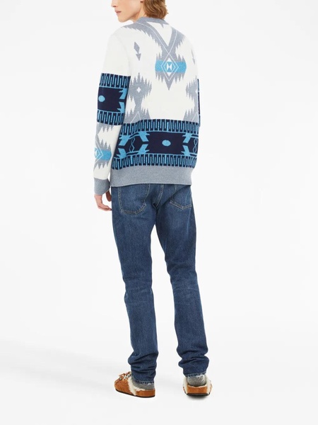 Icon jacquard virgin wool sweater