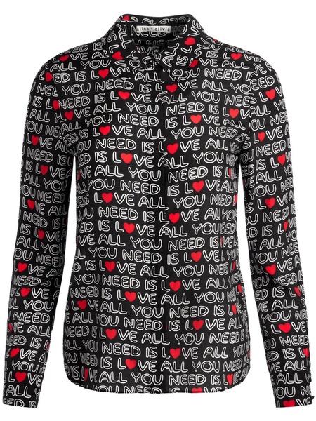 A+O X THE BEATLES WILLA PLACKET TOP