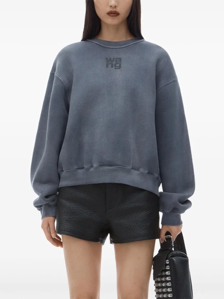 Alexander Wang Essential Terry Crew Sweatshirt W/ Puff Paint Logo Clothing