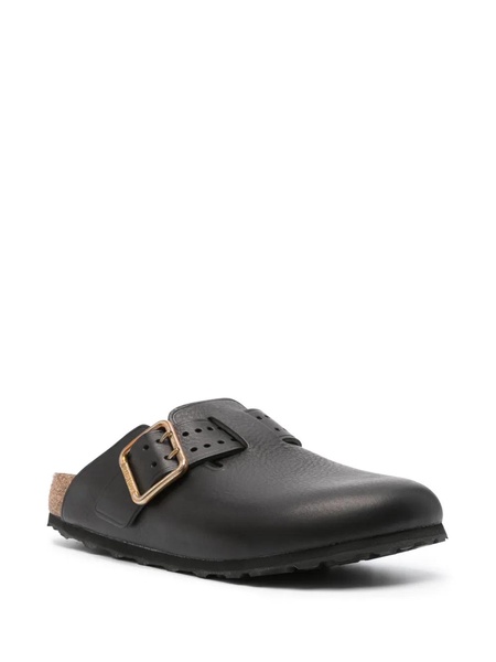 Birkenstock Boston Bold Black, Pull Up Leather Shoes