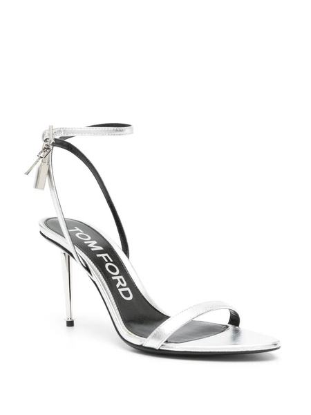 85mm Padlock metallic leather sandals