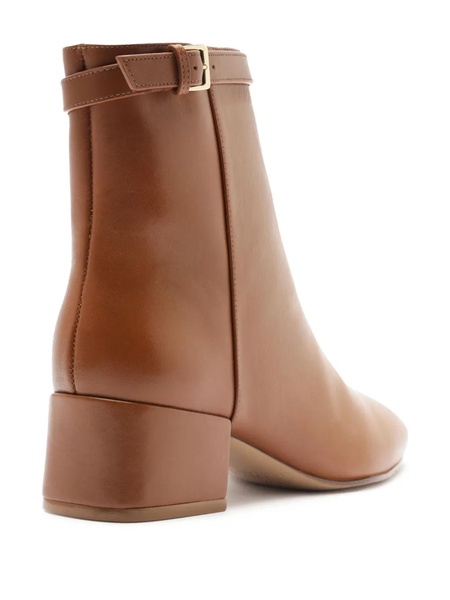 Candance Leather Buckle Ankle Booties
