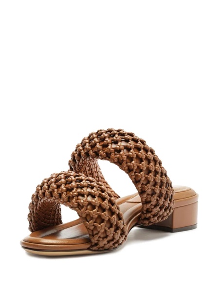 Lilla Leather Mesh Two-Band Sandals
