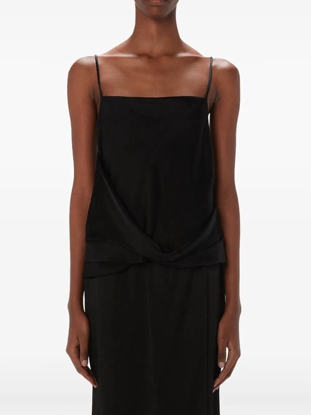 DRAPED SATIN TANK TOP