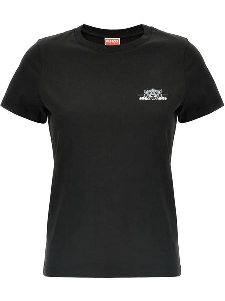 Printed Tiger logo t-shirt in cotone