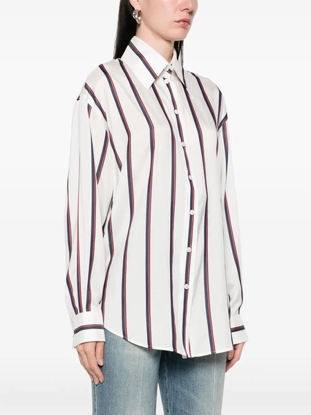 Striped oversized silk shirt