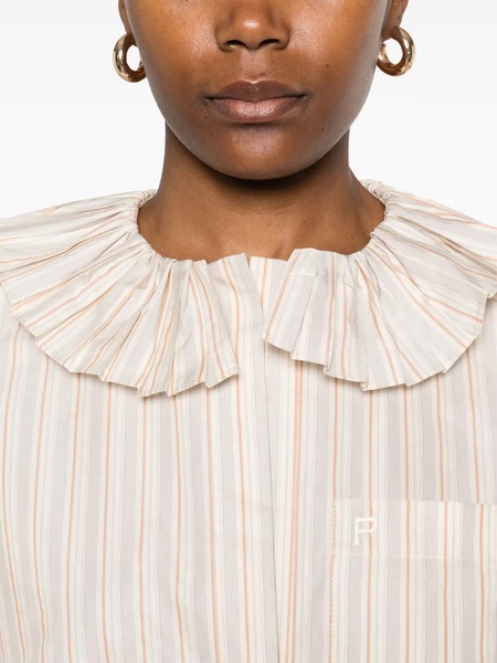 Striped shirt with ruffles