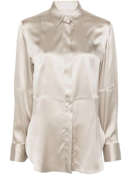 BRUNELLO CUCINELLI Luxurious Silk Blend Tailored Shirt