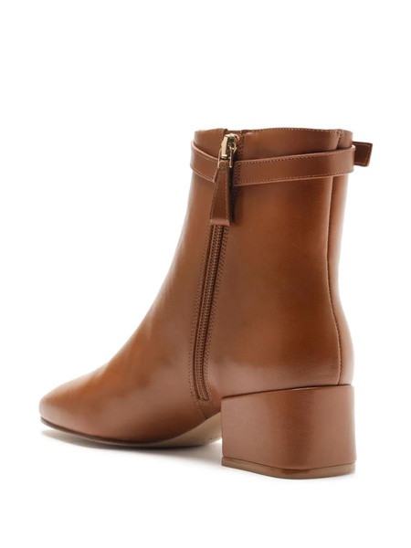 Candance Leather Buckle Ankle Booties