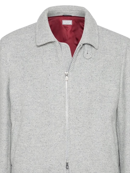 zip-up herringbone jacket