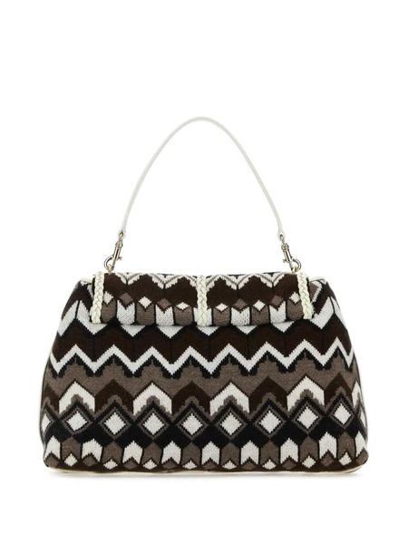 Embroidered Wool Large Penelope Shoulder Bag