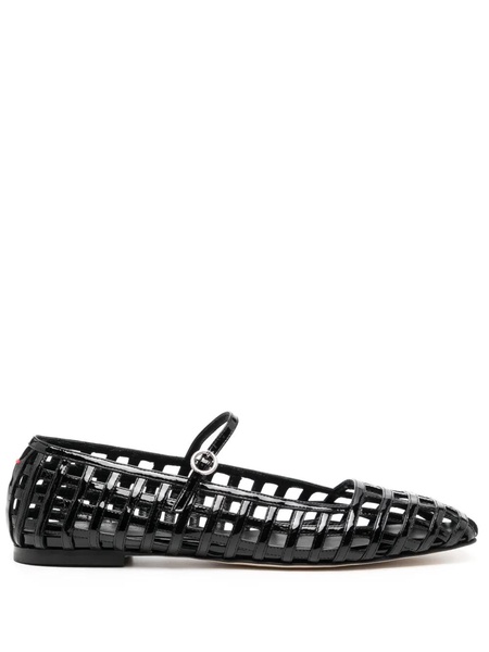 Uma caged patent leather flats