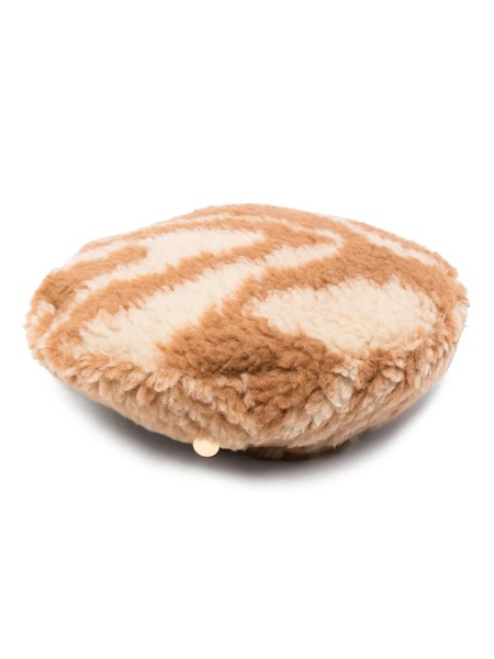 Abstract-pattern Printed Logo Plaque Beret