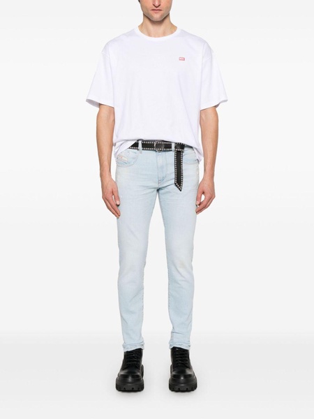 White cotton t-shirt with small logo print