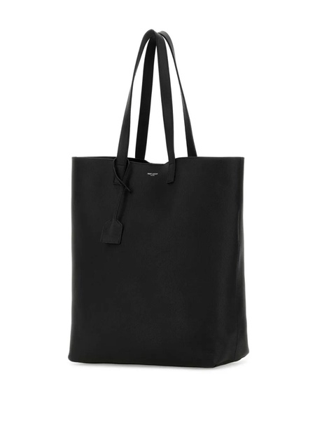 Saint Laurent Women Black Leather Bold Shopping Bag