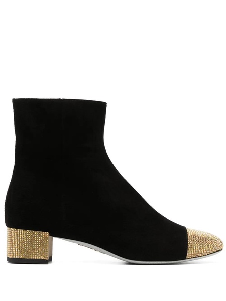 Embellished suede ankle boots