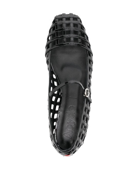 Uma caged patent leather flats