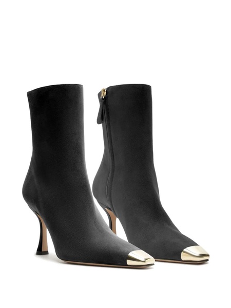 Olivia Suede Cap-Toe Booties