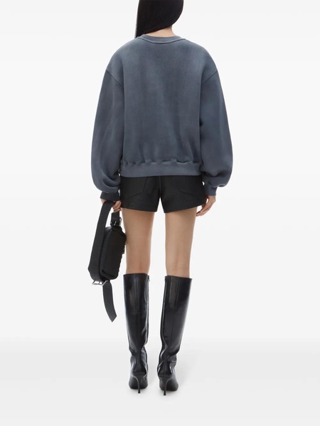 Alexander Wang Essential Terry Crew Sweatshirt W/ Puff Paint Logo Clothing