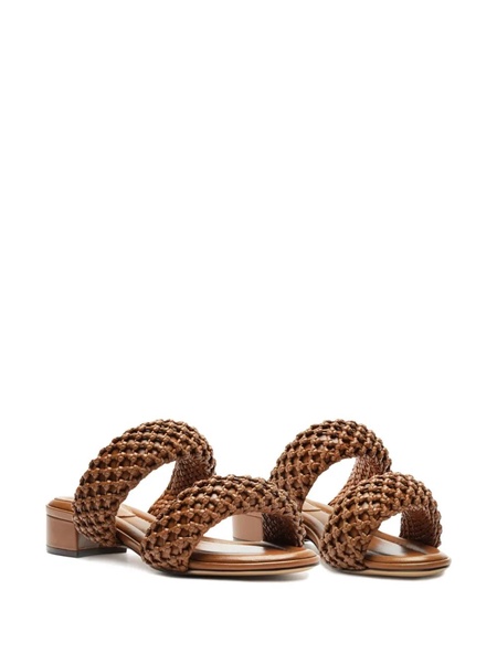 Lilla Leather Mesh Two-Band Sandals