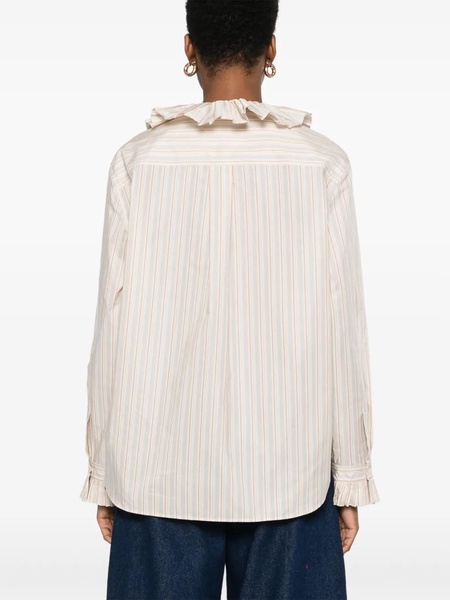 Striped shirt with ruffles