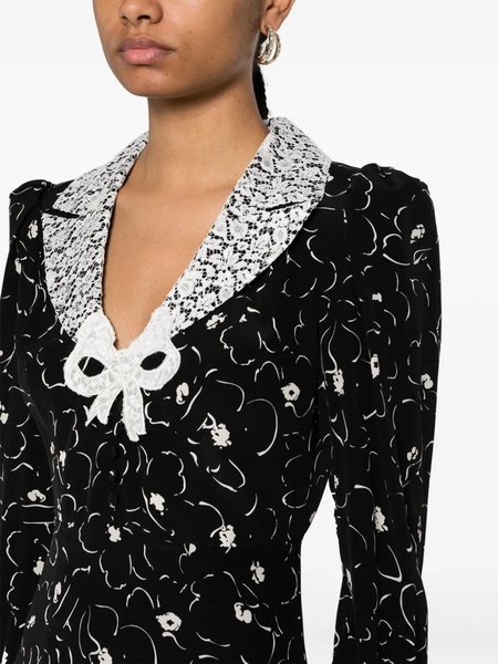 Floral silk and lace minidress