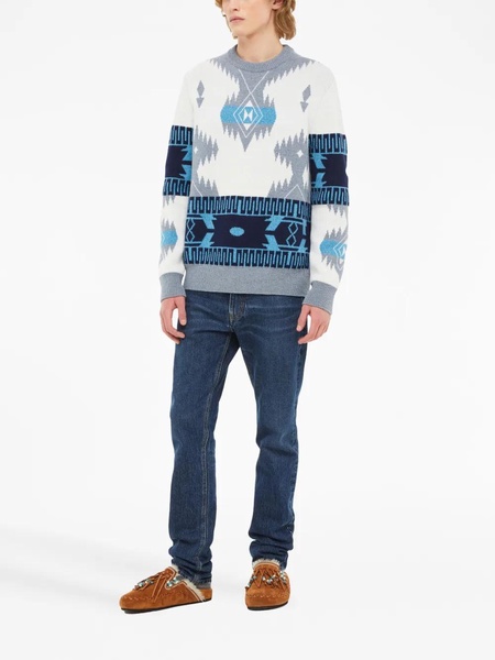Icon jacquard virgin wool sweater